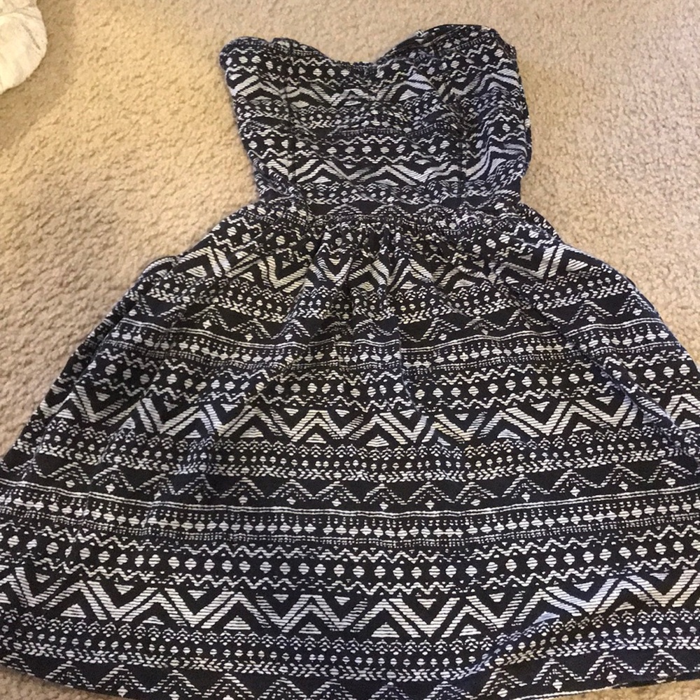 Black and white tribal print dress